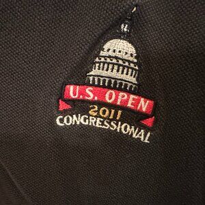 Mens L U.S. Open Collection" polo Black 100% Cotton